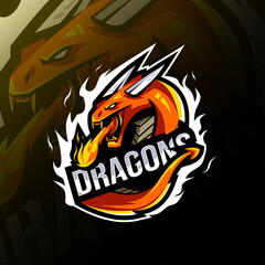 Dragon mascot logo template
