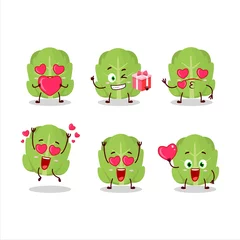 Fotobehang Cabbage cartoon character with love cute emoticon © kongvector