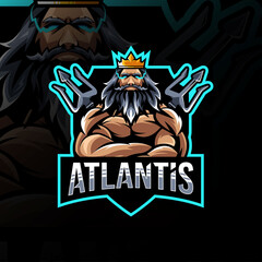 Atlantis mascot logo esport template