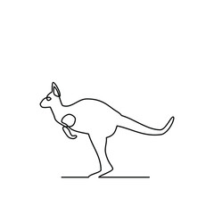 drawing of Kangaroo animal. Templates for your designs. Vector illustration
