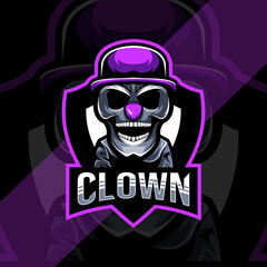 Clown cute mascot logo esport template