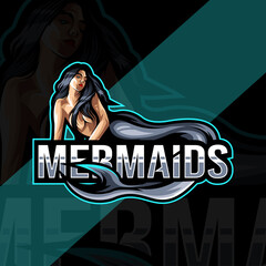 Mermaids mascot logo esport template © Immidesign