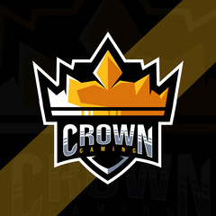 Crown gaming mascot logo template © Immidesign