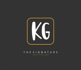 KG Initial letter handwriting and signature logo. A concept handwriting initial logo with template element.