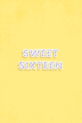 Sweet sixteen word vector candy stripe font
