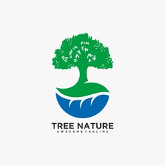 Obraz premium Tree nature logo design vector