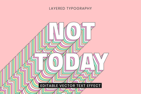 Layered Editable Text Effect Template Vector 3d Typography