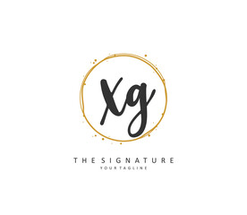XG Initial letter handwriting and signature logo. A concept handwriting initial logo with template element.