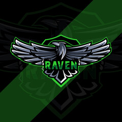 Raven mascot logo esport design © Immidesign