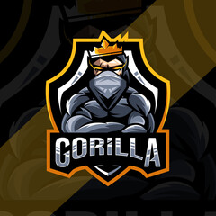 King gorilla mascot logo design