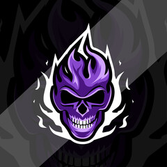 Head skull fire mascot logo esport design © Immidesign
