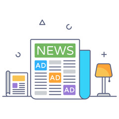 
Download premium flat outline vector of news advertising
