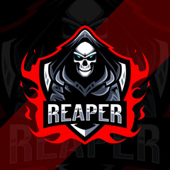 Cute reaper mascot logo esport design