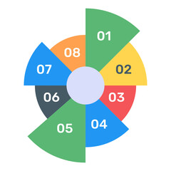
A modern infographic showing multi pie chart in flat icon
