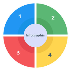 
A modern infographic showing multi pie chart in flat icon
