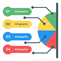 
Options chart icon in flat editable design
