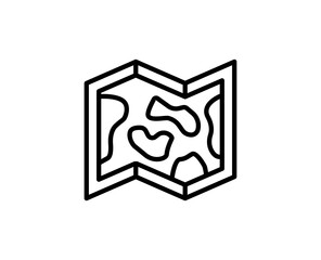 Map line icon. High quality outline symbol for web design or mobile app. Thin line sign for design logo. Black outline pictogram on white background