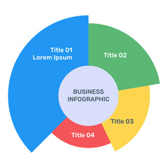 
A round infographic icon in flat editable design
