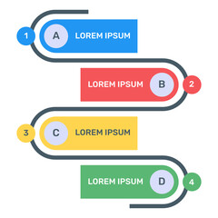 
Timeline diagram icon in flat design
