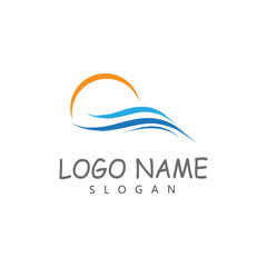 Water wave icon vector illustration design logo