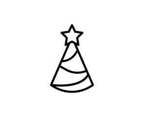 Party hat premium line icon. Simple high quality pictogram. Modern outline style icons. Stroke vector illustration on a white background. 