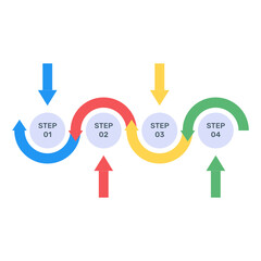 
Timeline diagram icon in flat design
