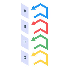 


A trendy flat vector of point arrow chart
