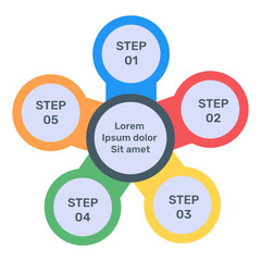 
A petal infographic with floral infographic, flat icon
