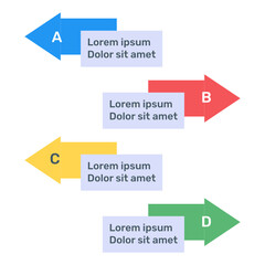 


A trendy flat vector of point arrow chart
