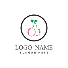 Cherry logo template design illustration