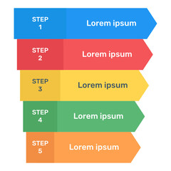 Business data representation through arrows infographic in flat icon
