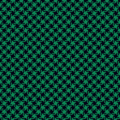 Hounds tooth check fashion pattern in black and green. Seamless textured decorative tweed art background graphic for dress, jacket, skirt, throw, other trendy everyday autumn winter fabric design.