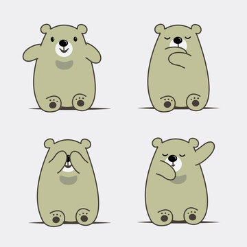 Cute bear cartoon character. Cute wildlife animal vector illustration.Good for kids graphic resources.