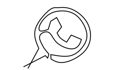 One line art phone icon