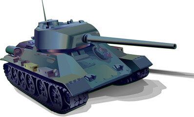 Armored battle tank realistic vector illustration isolated