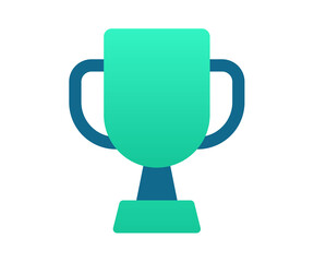trophy award championship win single isolated icon with gradient style