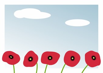 ポピー-赤と青空