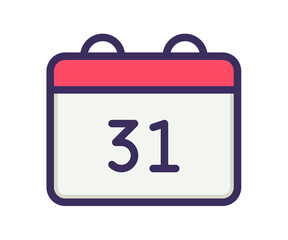 calendar date schedule single isolated icon with filled line style