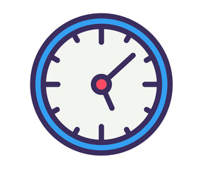 time clock hour single isolated icon with filled line style