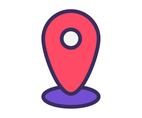 location mark pin single isolated icon with filled line style