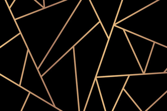 Triangle geometric pattern vector gold black background