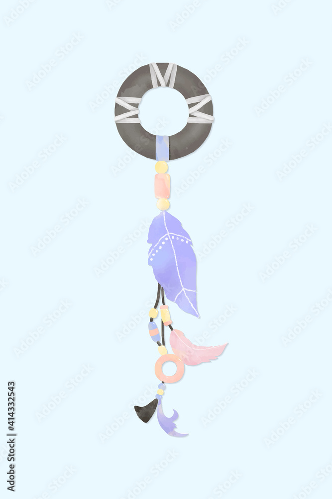 Poster pastel dream catcher bohemian vector