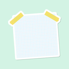 White grid notepaper journal sticker vector