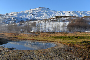 lake and mountain in Iceland