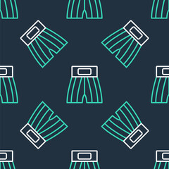 Line Boxing short icon isolated seamless pattern on black background. Vector.