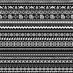 Collection of different geometric patterns. Seamless monochrome pattern.