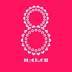 8 march international women's day greeting card. Vector illustration