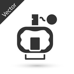 Grey Aftershave icon isolated on white background. Cologne spray icon. Male perfume bottle. Vector.