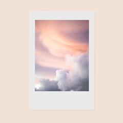 Cloudy sky picture frame vector
