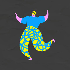 Happy man dancing in a party design element vector